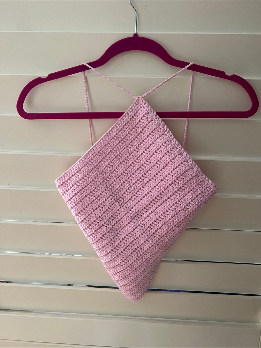 Crochet Pink Knit Tank Top